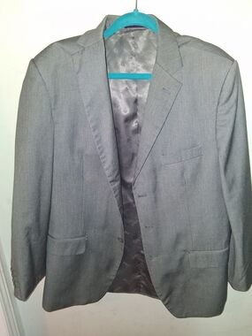 Men's Gray Single-Breasted Sport Coat Blazer